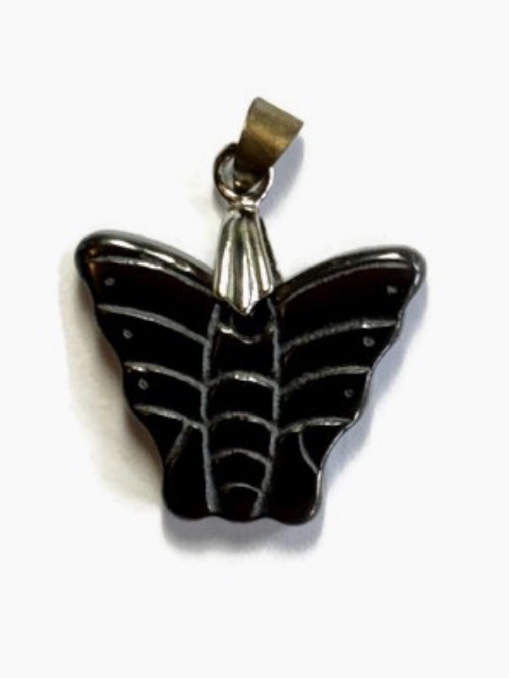 🔥$1 Clearance Hematite Butterfly Pendant 15mm x 19mm x 4mm (1pc)